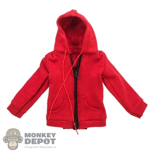 Coat: Redman Female Teenage Red Hooded Jacket