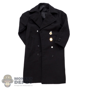 Coat: Redman Mens Long Black Jacket w/Watch + Badges