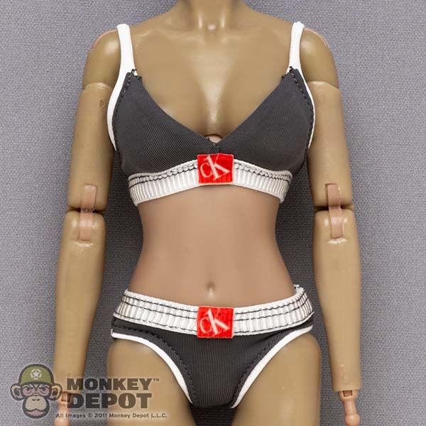 Monkey Depot - Lingerie: SA Toys CK Gray Bra and Underwear Set