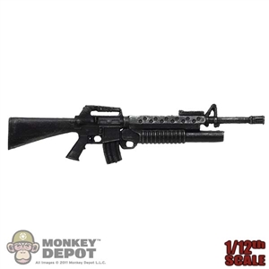 Rifle: Shark Toys 1/12th AR-15 w/Grenade Launcher