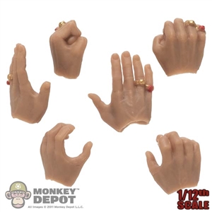 Hands: Shark Toys 1/12th Mens 6 Piece Hand Set w/Rings