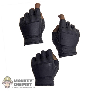 Hands: Soldier Story Black Viper Fingerless Leather Gloved Hand Set