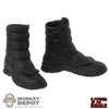Boots: TW Toys 1/12th Mens Black Molded Boots