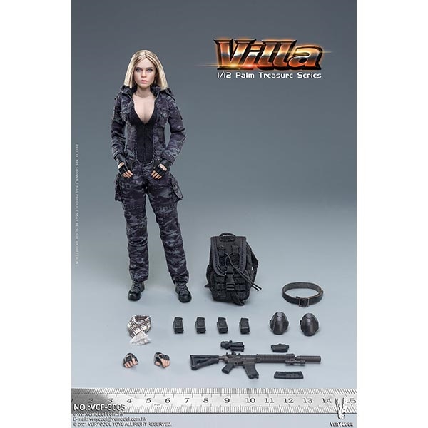 Monkey Depot - Very Cool 1/12 Black MC Camouflage Women Soldier Villa (VCF- 3005)