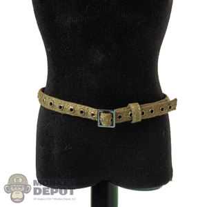 Belt: Very Cool Female Green Cloth Belt w/Metal Eyelets (Lightly Weathered)