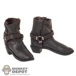 Boots: Very Cool Female Short Black Cowboy Boots