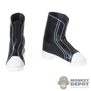 Boots: VS Toys Female Black + White Shoes