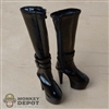 Boots: VS Toys Tall Zippered Female Black High Heel Boots