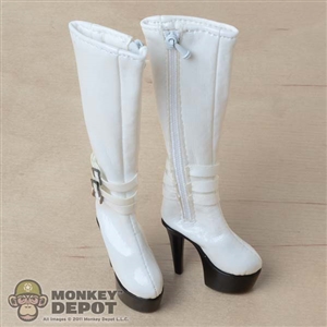 Shoes: VS Toys Tall Zippered Female White High Heel Boots