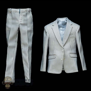 Suit: VorToys Mens White Pinstripe Suit