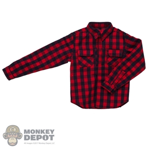 Shirt: XRF Mens Red Plaid Long Sleeve Shirt