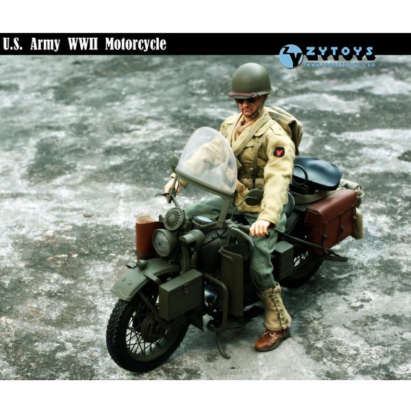 Boxed Vehicle: ZY Toys 1/6 US Army WWII Motorcycle (ZY-8038) READ NOTES)