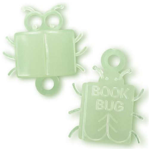 Bug-shaped reading incentive for children. Glows in the dark! (1" tall.)