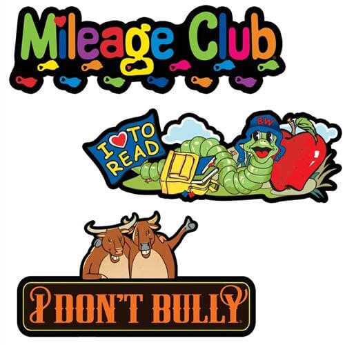 Wall Clings - Mileage Club, I Don't Bully and I Love to Read