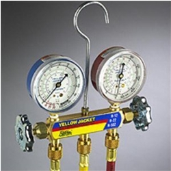 Yellow Jacket Manifold Charging Gauges w/ 5' Hoses (T)