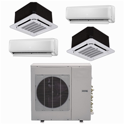 Mini Split Multi 4 Zone DiamondAir up to 23.1 SEER2 Heat Pump System DF36M2Z4 x 4 Wall Mount or Ceiling Cassette