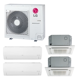 Mini Split Multi 4 Zone LG up to 22 SEER Heat Pump System LMU36CHV (CU22) x 4 Wall Mount or Ceiling Cassette (F)