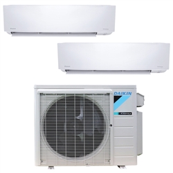 Mini Split Multi 2 Zone Daikin Cirra 17 SEER2 Heat Pump System, 2MX18AXVJU x 2 Wall Mount