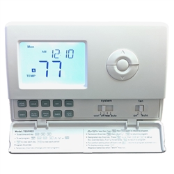 Temp&#277;Sure Thermostat 2H/2C Digital Programmable Straight Cool, Heat Pump, Electric Heat, Gas Heat Compatible with 5ft Remote Sensor TESPR22