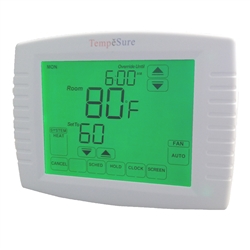 TempeSure Thermostat 3H/2C Digital Touch Screen Programmable Straight Cool, Heat Pump, Electric Heat, Gas Heat, Dual Fuel Compatible TESPT32 (T)