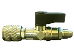 Mini Split Refrigerant Service Port Adapter 5/16" Female to 1/4" Male with Shut-off Valve