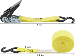 Ratchet Strap 1" W x 10ft L  900lb Break Strength