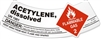 Acetylene UN1001 Tank Cylinder Shoulder Sticker Label