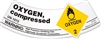 Oxygen UN1072 Tank Cylinder Shoulder Sticker Label