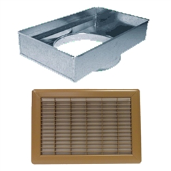 Return Air Mobile Home Floor Filter Box & Grille Brown 14" x 20"  14" Round Collar