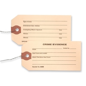 Evidence Tags 3 1/2 inch x 1 7/8 inch