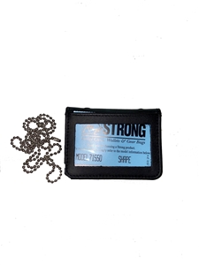Strong Leather ID Holder With Chain Pocket To Store Chain