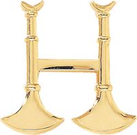 Gold Connected Two Bugles (Pair of 2)