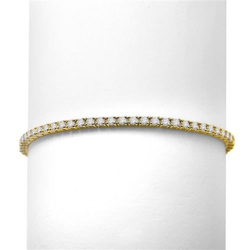 3.10ct Classic tennis bracelet in Solid Yellow Gold