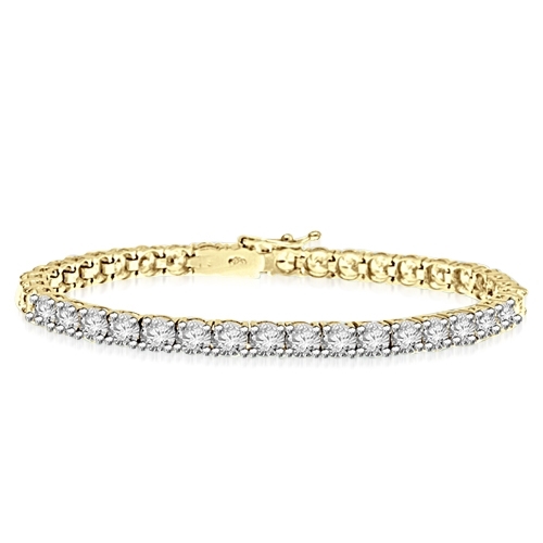 0.25 cts 7 Inch tennis bracelet in Yellow Gold