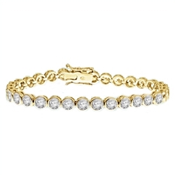 6.75 Inch bezel set bracelet in yellow  gold