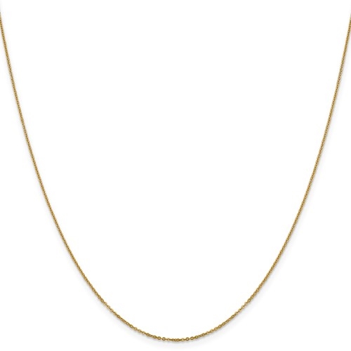 14k solid yellow gold 1.10 mm Flat Cable Chain