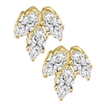 Diamond Essence Marquise Cut stone, 0.5 ct. each, set in floral design, 3.0 Cts.T.W. in 14K Solid Gold.