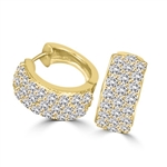 2ct Hoop & round stones earrings in Solid Gold