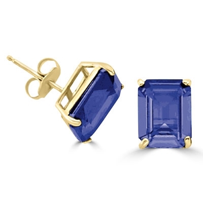 Solid Gold sapphire studs earrings