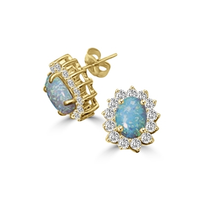 1.2ct opal stone earrings in Solid Gold