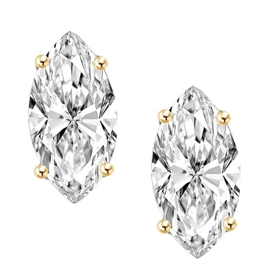 0.5 ct Marquise Studs earrings in Solid Gold