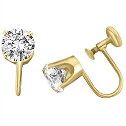 French Backs by Diamond Essence set in 14K Solid Yellow Gold