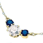Diamond Essence and sapphire Essence together make a special gift. 1.75 cts.t.w. 14K Solid Gold.