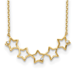FIVE STAR GOLD NECKLACE SIMULATED ROUND DIAMONDS