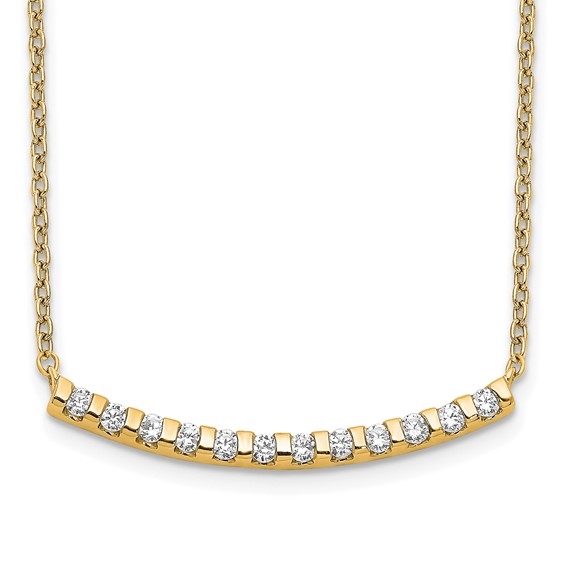 Lab-grown diamond 14k yellow gold 18" necklace by diamond essence