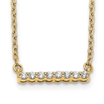 Diamond bar necklace 14k yellow gold