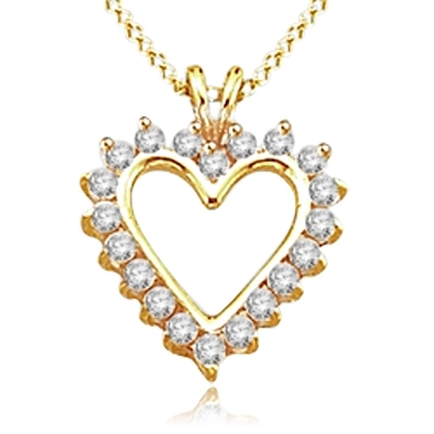 Diamond Essence Heart Pendants— 0.5 cts. t.w., in 14K Gold