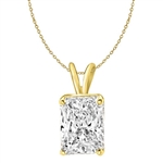 2ct radiant Emerald pendant in Solid Gold
