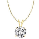 Diamond Essence Round Brilliant 1.0 ct. set in 14K Solid Gold. Choice of 2 and 3 carats available.