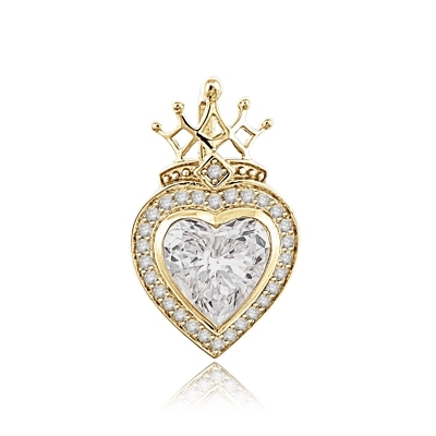 7ct majestic looking heart cut stone in Yellow gold